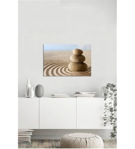 Tablosan Kum Ve Taşlar Zen Kanvas Tablo - A-23-002