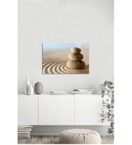 Tablosan Kum Ve Taşlar Zen Kanvas Tablo - A-23-002