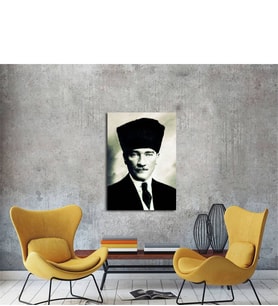 Tablosan Kalpaklı Atatürk Portresi Kanvas Tablo - A-02-005