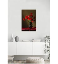 Tablosan  Vazo İçinde Kırmızı Güller Fotoğraf Kanvas Tablo - A-03-236
