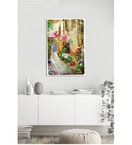 Tablosan  Çiçekli Taş Ev Fotoğraf Kanvas Tablo - A-07-311