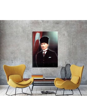 Tablosan Kalpaklı Atatürk Portresi Kanvas Tablo - A-02-024