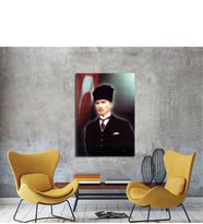 Tablosan Kalpaklı Atatürk Portresi Kanvas Tablo - A-02-024