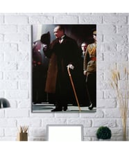 Tablosan Şapkalı Ve Bastonlu Atatürk Portresi Kanvas Tablo - A-02-120