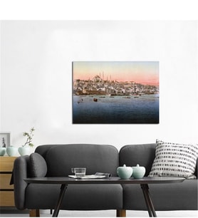 Tablosan Eski İstanbul Silüeti Fotoğraf Kanvas Tablo - A-16-101