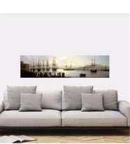 Tablosan Sivastopol'de Yelkenli Gemiler-Ayvazovsky Kanvas Tablo - B-08-013
