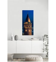 Tablosan Galata Kulesi Gece Fotoğraf Kanvas Tablo - A-16-401