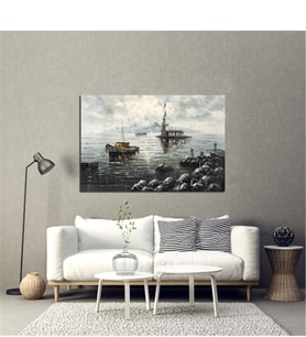 Tablosan Yağlı Boya İstanbul Kız Kulesi Kanvas Tablo - B-16-033