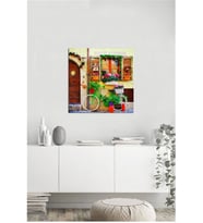 Tablosan  Çiçekli Bisiklet Fotoğraf Kanvas Tablo - A-07-306
