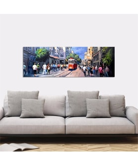 Tablosan Yağlı Boya Beyoğlu İstiklal Kanvas Tablo - B-16-339
