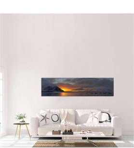 Tablosan Panoramik Kış Gün Batımı Fotoğraf Kanvas Tablo - A-20-497