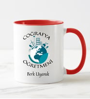 Coğrafya Öğretmeni Kupa Bardağı Kırmızı