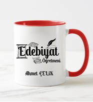 Edebiyat Öğretmeni Kupa Bardağı Kırmızı