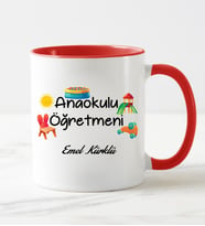 Ana Okulu Öğretmeni Kupa Bardağı Kırmızı
