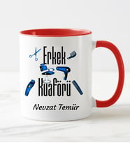 Erkek Kuaförü Kupa Bardağı Kırmızı