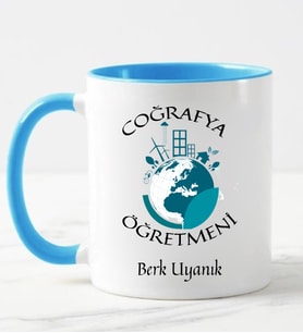 Coğrafya Öğretmeni Kupa Bardağı Mavi
