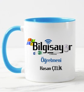 Bilgisayar Öğretmeni Kupa Bardağı Mavi