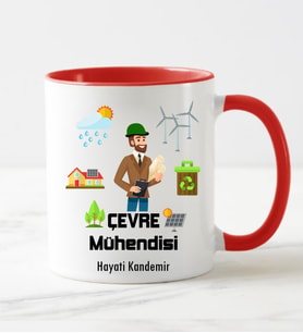 Çevre Mühendisi Kupa Bardağı Kırmızı