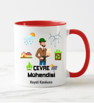 Çevre Mühendisi Kupa Bardağı Kırmızı