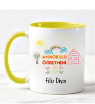 Ana Okulu Öğretmeni Kupa Bardağı Sarı
