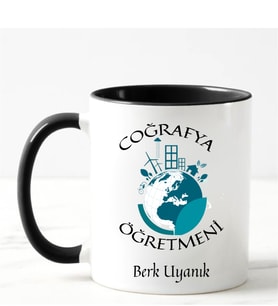 Coğrafya Öğretmeni Kupa Bardağı Siyah