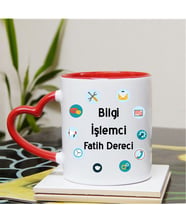 Bilgi İşlemci Kupa Bardağı Kalpli