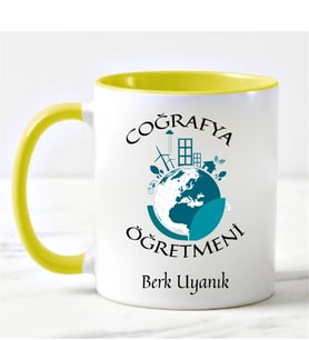 Coğrafya Öğretmeni Kupa Bardağı Sarı