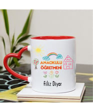 Ana Okulu Öğretmeni Kupa Bardağı Kalpli