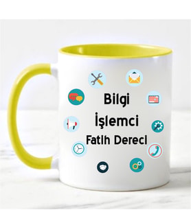Bilgi İşlemci Kupa Bardağı Sarı