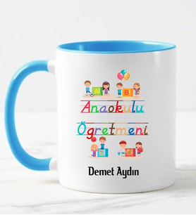 Ana Okulu Öğretmeni Kupa Bardağı Mavi