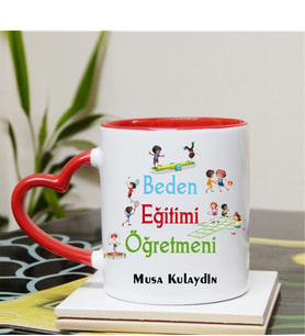 Beden Eğitimi Öğretmeni Kupa Bardağı Kalpli