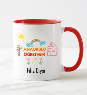 Ana Okulu Öğretmeni Kupa Bardağı Kırmızı
