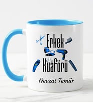 Erkek Kuaförü Kupa Bardağı Mavi