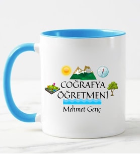 Coğrafya Öğretmeni Kupa Bardağı Mavi