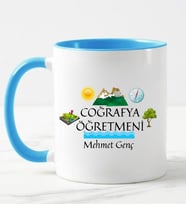 Coğrafya Öğretmeni Kupa Bardağı Mavi