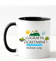 Coğrafya Öğretmeni Kupa Bardağı Siyah