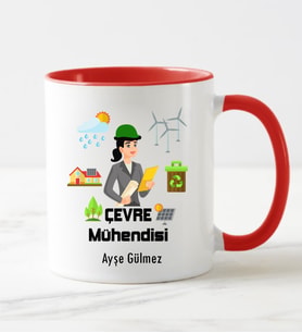 Çevre Mühendisi Kupa Bardağı Kırmızı