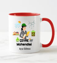 Çevre Mühendisi Kupa Bardağı Kırmızı