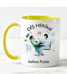 Diş Hekimi Kupa Bardağı Sarı