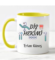 Diş Hekimi Kupa Bardağı Sarı