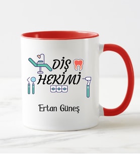 Diş Hekimi Kupa Bardağı Kırmızı