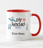 Diş Hekimi Kupa Bardağı Kırmızı
