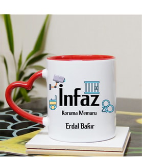 Ceza İnfaz Koruma Memuru Kupa Bardağı Kalpli
