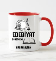 Edebiyat Öğretmeni Kupa Bardağı Kırmızı
