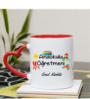 Ana Okulu Öğretmeni Kupa Bardağı Kalpli
