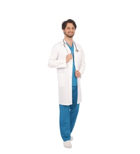 Emel Tekstil Beyaz Dr Önlük Erkek Uzun Kol Uzun Boy