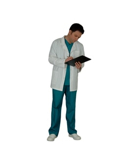 Doktor Erkek Yaka Beyaz Önlük Uzun Kol Standart Boy Unifroma