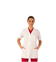Emel Tekstil Doktor Hemşire Beyaz Kadın Forma Kısa Kollu Önlük