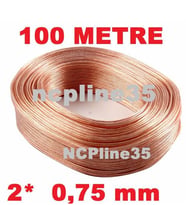 0,75 Mm 100 Metre Şeffaf Hoparlör Ses+Elektrik Kablosu Kaliteli
