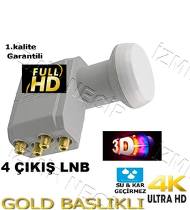 4 Lü Quad 4 Çıkİşlı Lnb  Full Hd 3D 4K    Ultra Hd Elenbi Elenebe